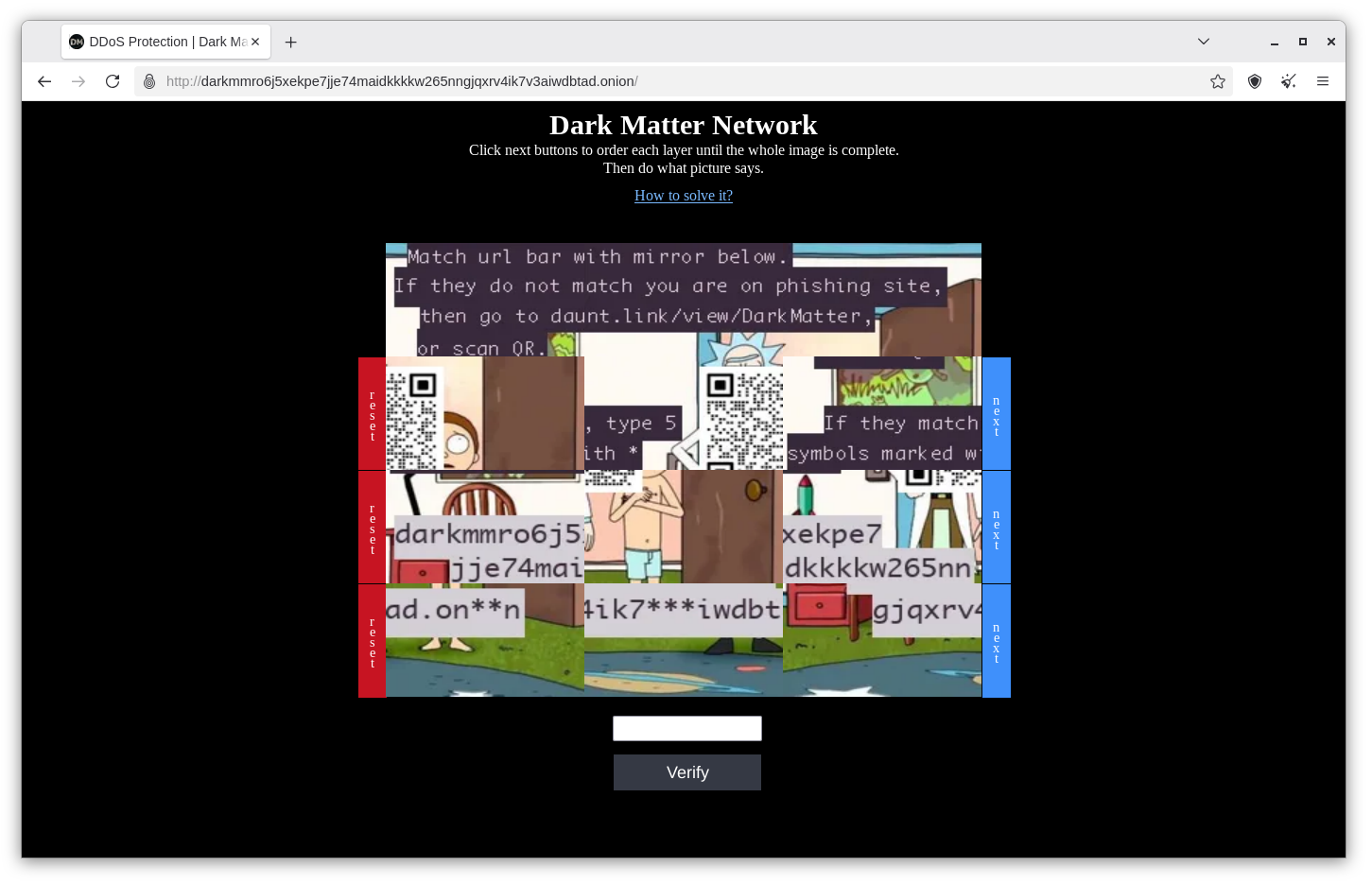 Dark Matter Onion Service