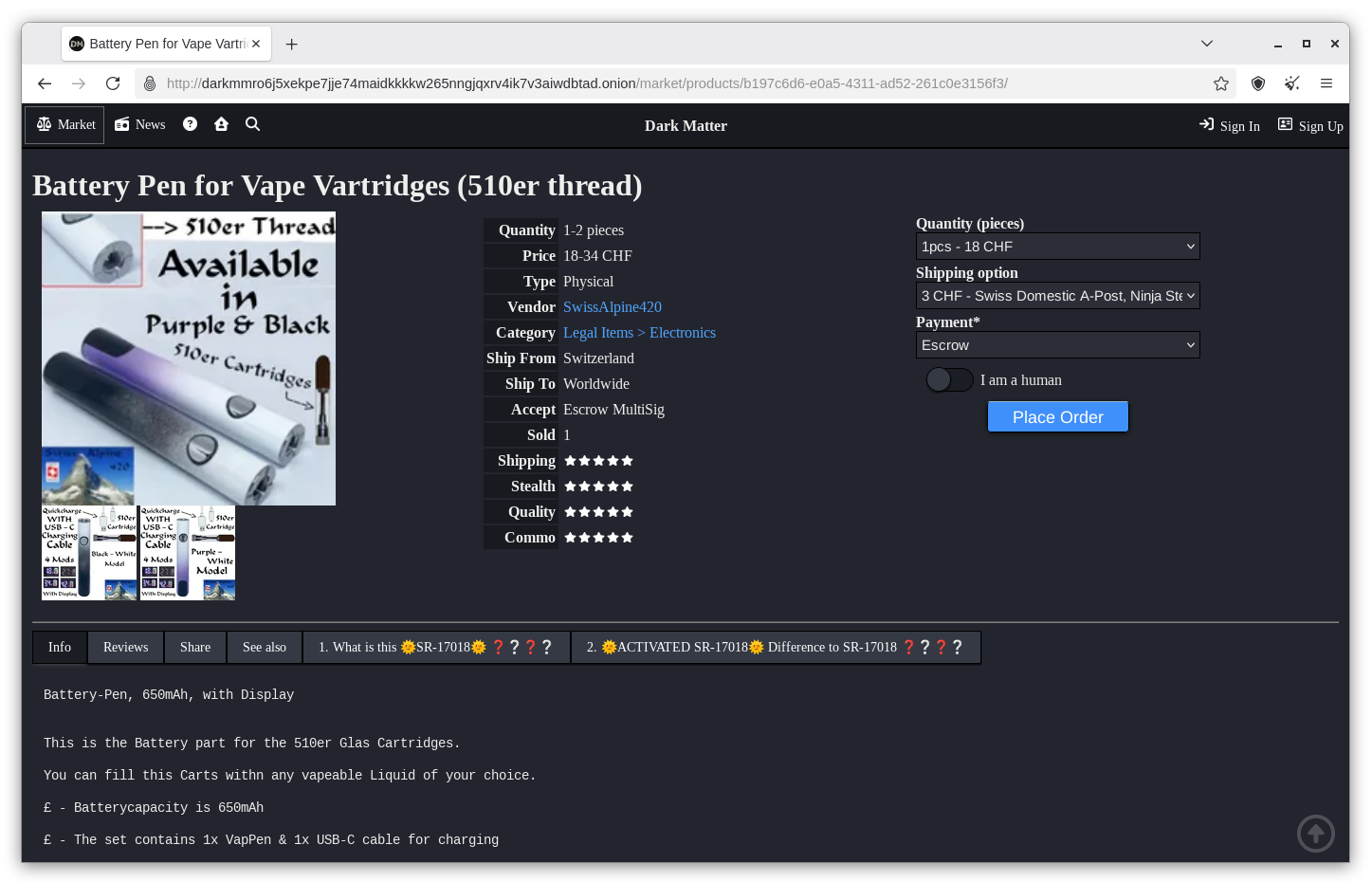 Dark Matter Onion Service