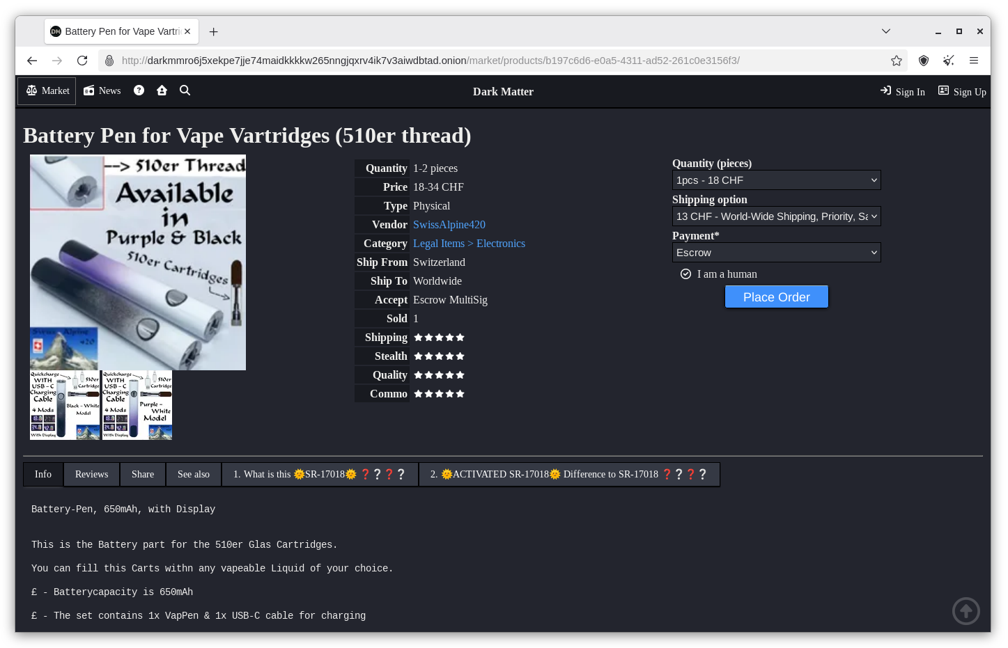Dark Matter Onion Service