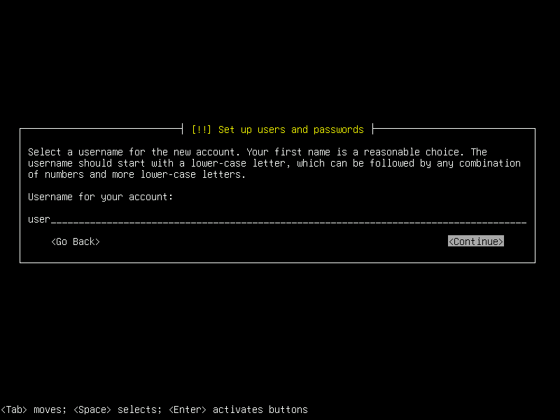 Debian 12 installation terminal screeshot