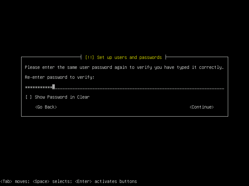 Debian 12 installation terminal screeshot
