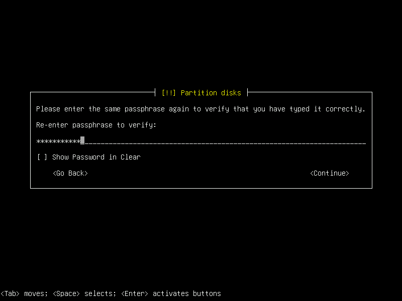 Debian 12 installation terminal screeshot