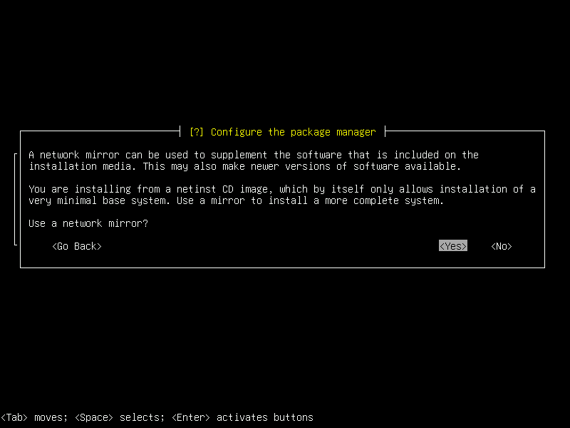 Debian 12 installation terminal screeshot