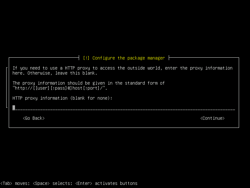 Debian 12 installation terminal screeshot