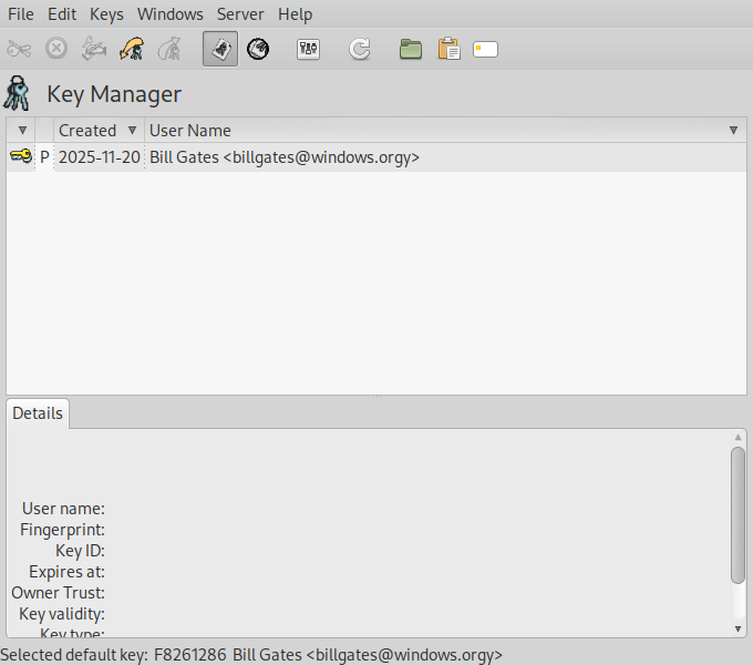 GNU Privacy Assistant screen shot